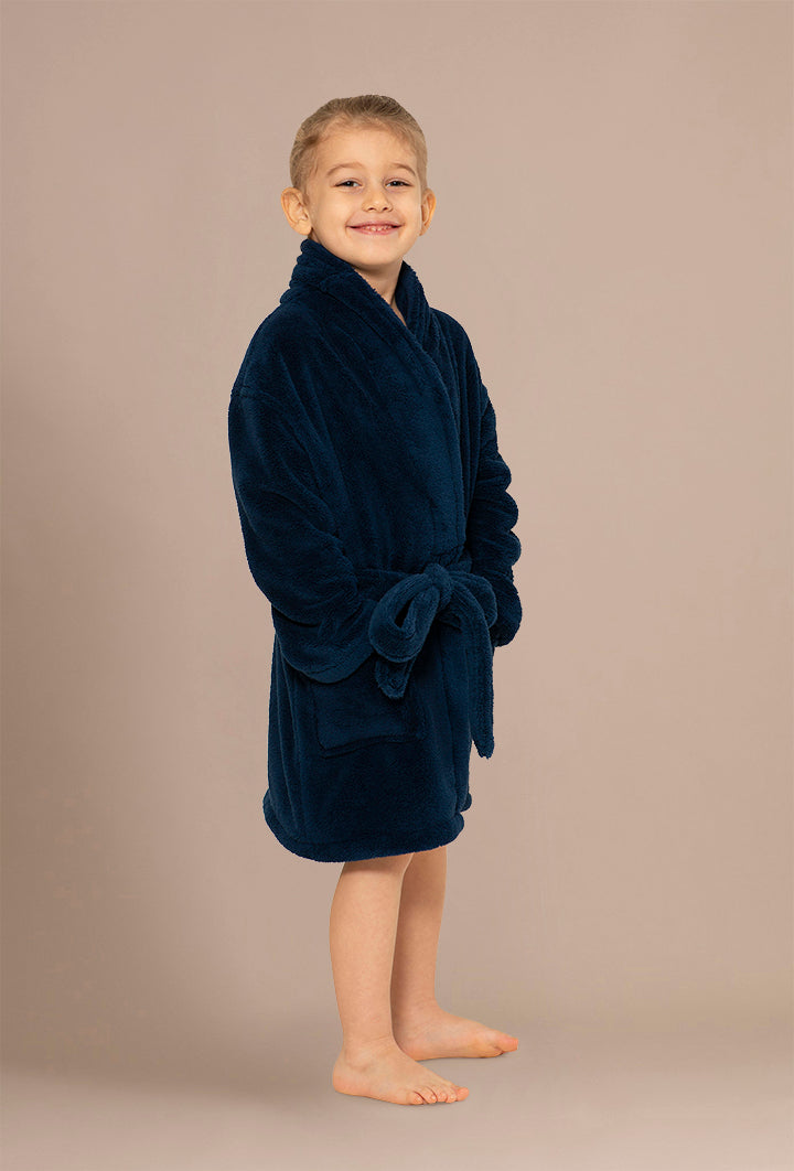 Elowel Pajamas Kids Robe with Hood for Boys and Girls Fleece Robes Navy  Size 2T - Walmart.com